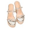 New Crystal Transparent Open Toe Platform Heels Slippers Women Wedges Sandals Fashion Straw Rope Weave Thick Bottom Female Shoes