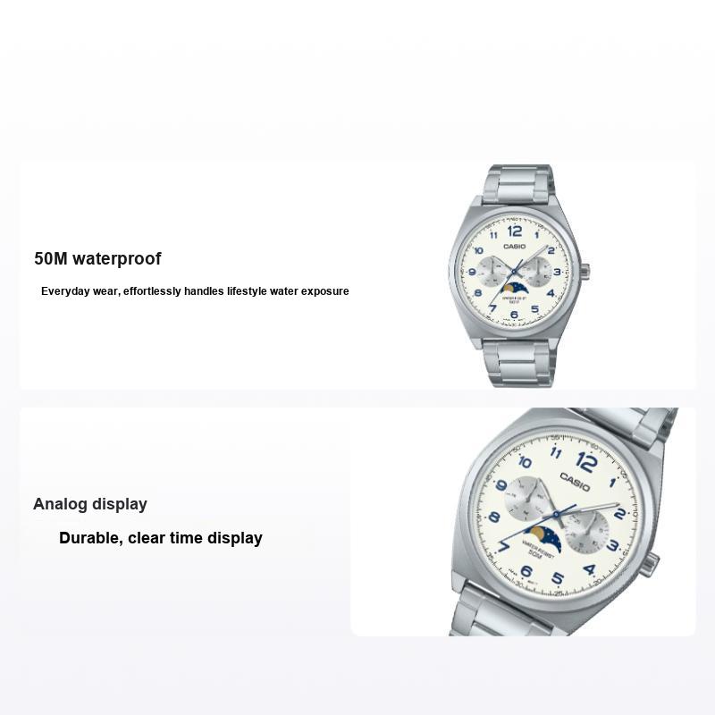 Casio Men's Silver Standard Series Waterproof Up To 50 M Quartz Movet Stainless Steel Strap Watch Watches Mtp-M300d-7Av
