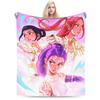 Kpop-inspired Flannel Blanket Winter  Warm Soft Throw Blanket for Children Bedroom Comfortable Bedspread Sofa Bed Cover