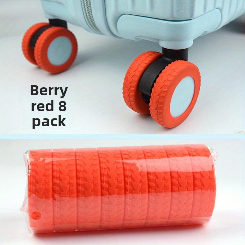 

8 Pcs Silicone Luggage Caster Covers - Silent Wheel Protectors, Essential Travel Suitcase Accessories