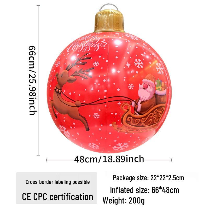Eco-Friendly PVC Cartoon Inflatable Christmas Ball for Indoor Courtyard Decor
