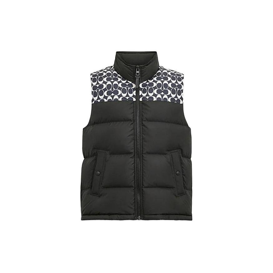 

Coach Ss24 Spliced Stand Collar Zipper Sleeveless Down Jacket Men Jackets Black CO750-WFL XS