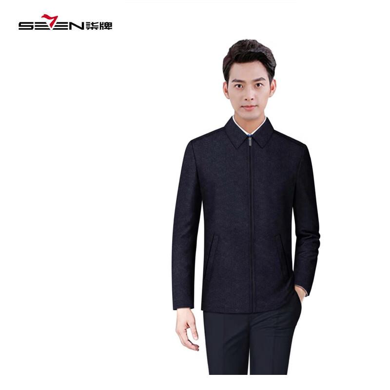 SEVEN Men's Short Wool Blend Business Casual Coat