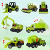 YongnKids Toy Car Construction Alloy Construction Miniature Car Metal Model Popular and Durable for Indoor Sand Green 6-Piece Set, Vehicles,
