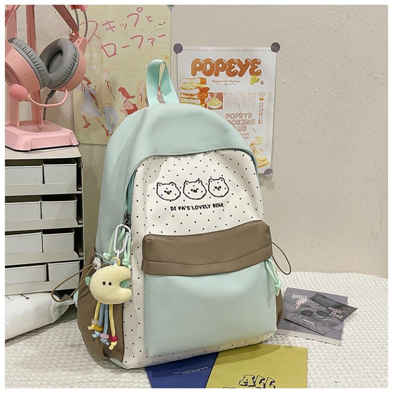 School bag female ins wind Korean version backpack contrasting colors Harajuku college wind campus junior high school students backpacking trip