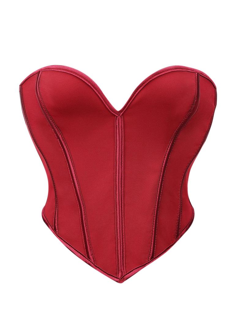 Schwarz Matt Trägerlos Sexy Hofstil Damen Top