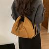 Slouchy Shoulder Bag with Front Pouch Large Capacity Everyday Fashion Tote Bag