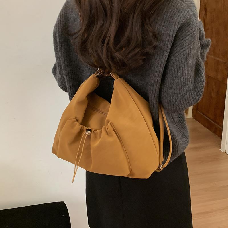Slouchy Shoulder Bag with Front Pouch Large Capacity Everyday Fashion Tote Bag