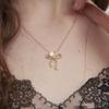 SOSOO Natural Pearl Ribbon Wave Necklace