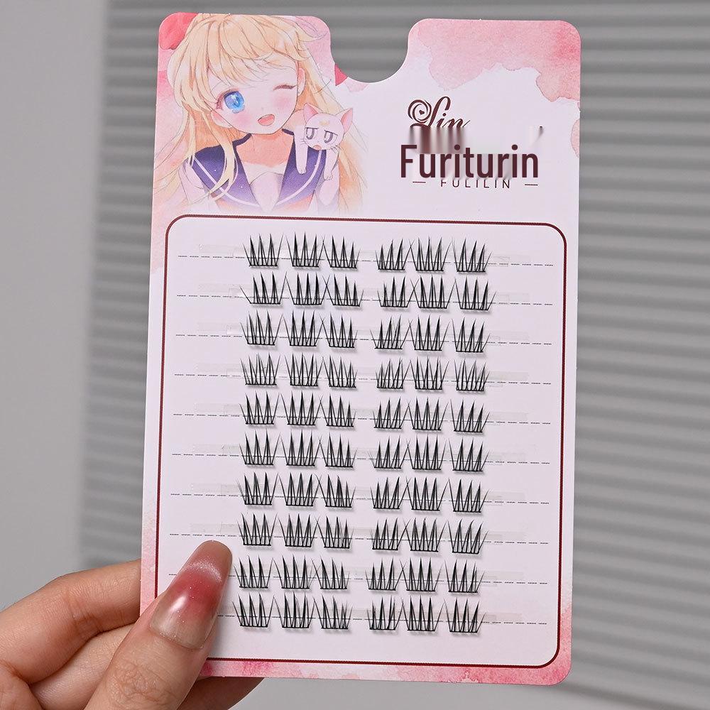 

2025 Korean-Style Self-Adhesive Natural False Eyelashes, No Glue Needed, 9mm Short for Women & Girls
