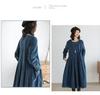 Autumn 2021 Japanese-Korean Corduroy Literary Dress - Women's Long-Sleeve Midi Skirt