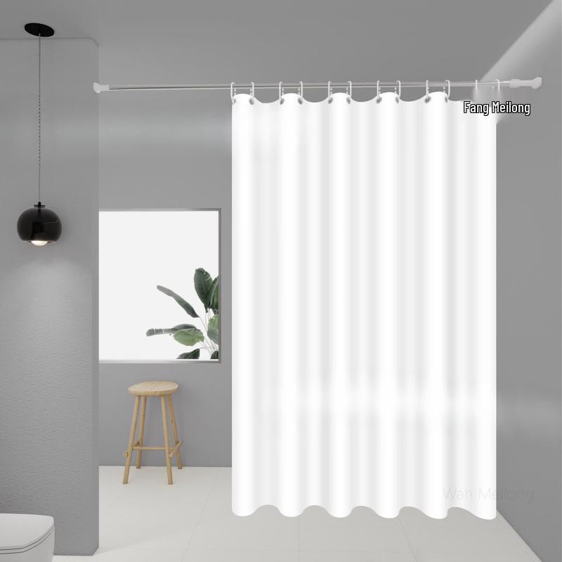 YiPan Punch-Free PEVA Shower Curtain with Rod Set
