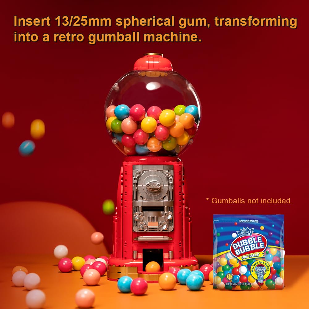 PANTASY Gumball Machine Building Block Set, Retro Vending Machine Model for Adults, DIY Assembly, Interior Decoration