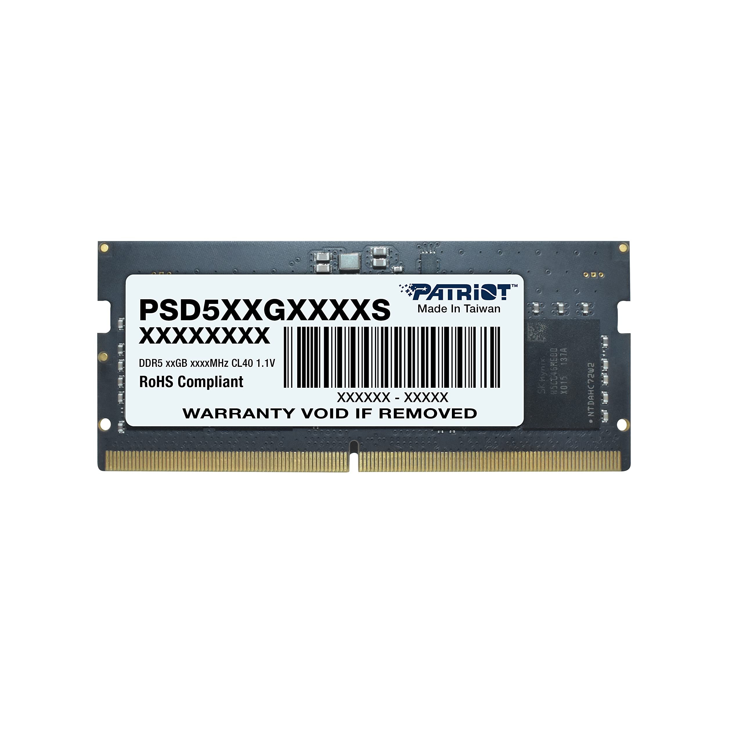 

Patriot Signature Line DDR5 16GB x 5600MHz SODIMM Single PSD516G560081S (1 16GB) -