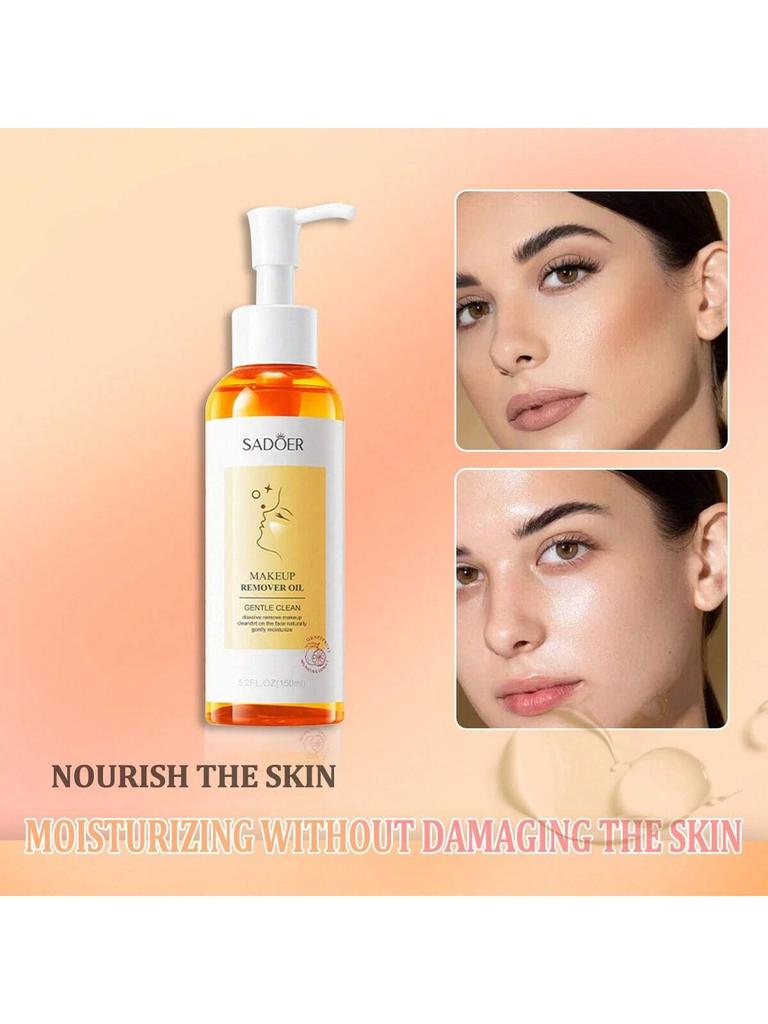 1PC Grapefruit Makeup Remover, 150ml Makeup Remover Soft And Non Stimulating Deep Cleansing Easy To