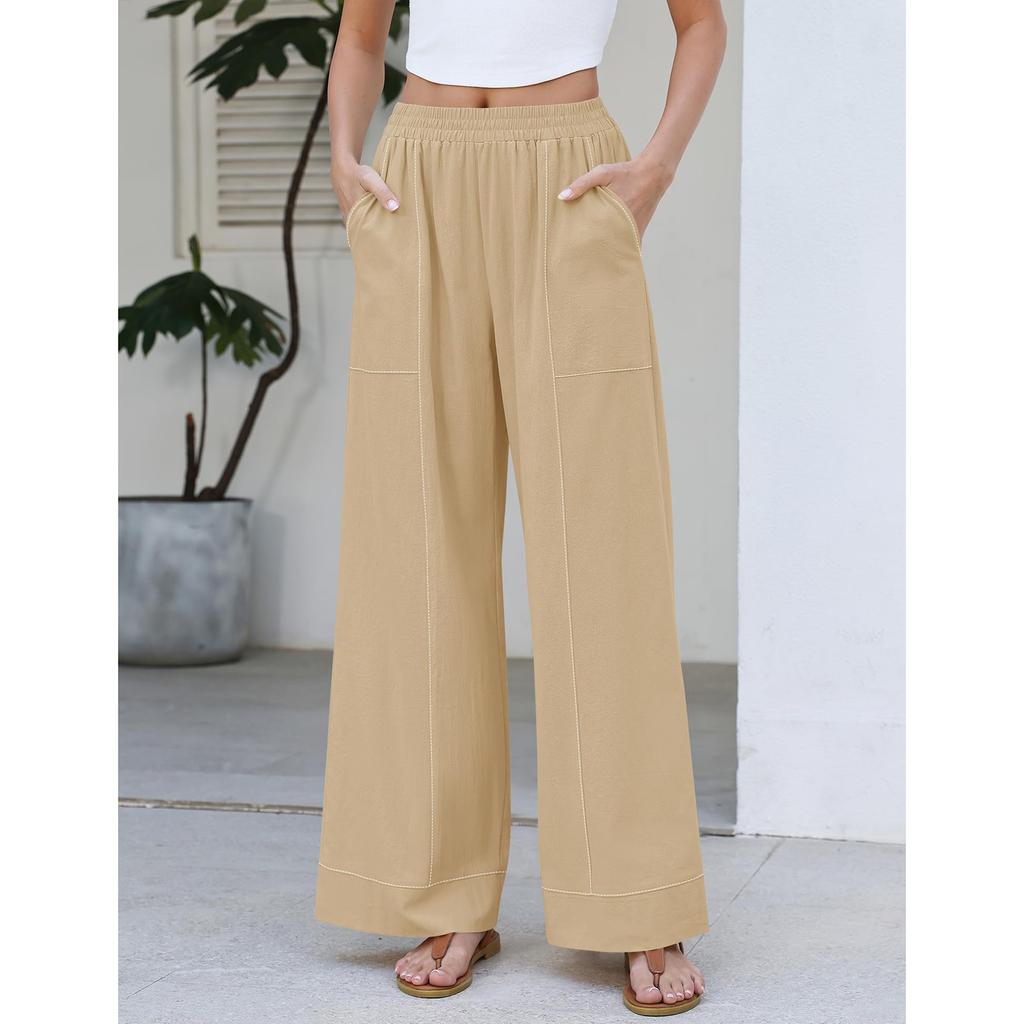 Damen Lässige und Modische Farbige Lockere Hosen mit Taschen