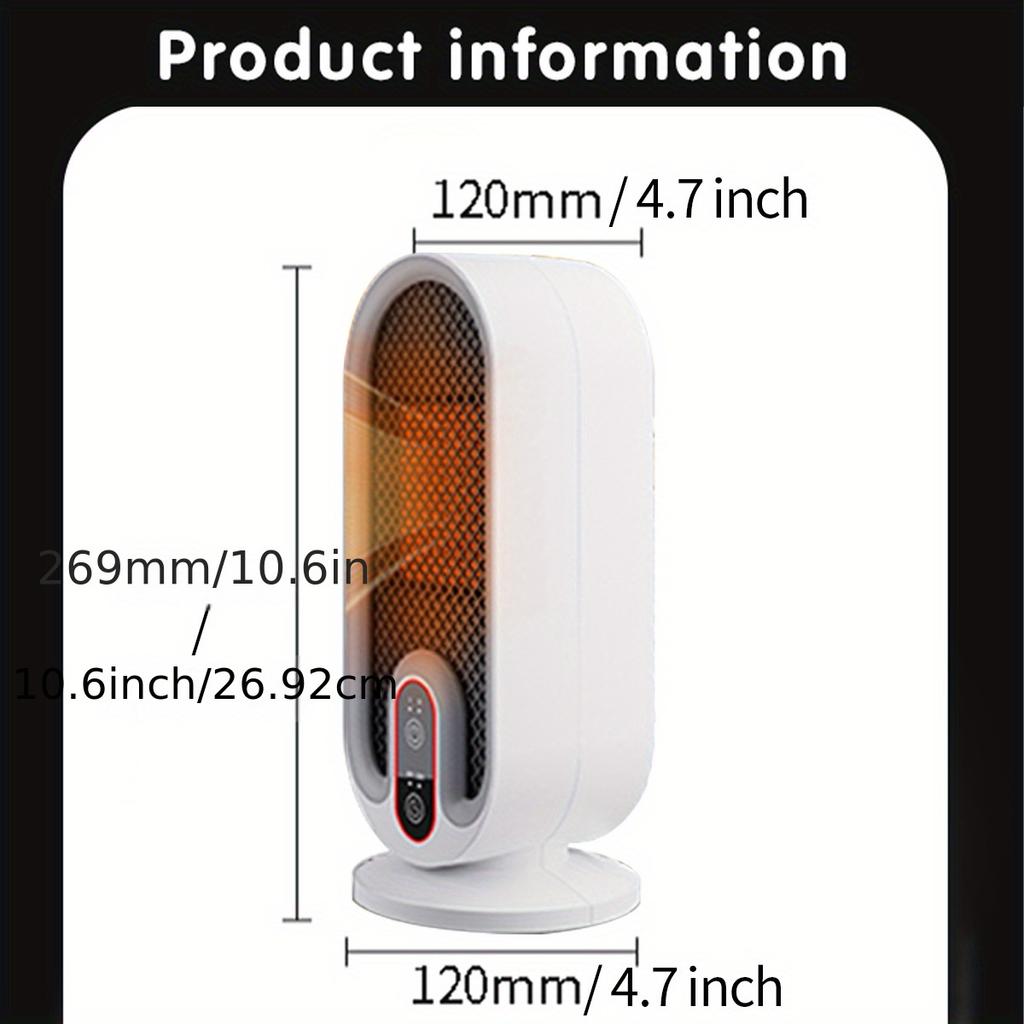 Space Heater With Thermostat - Electric Space Heater For Indoor Use,2-6 Hour Timer, Fast Heating Ceramic Heater For Office, Home - PTC Ceramic Heating