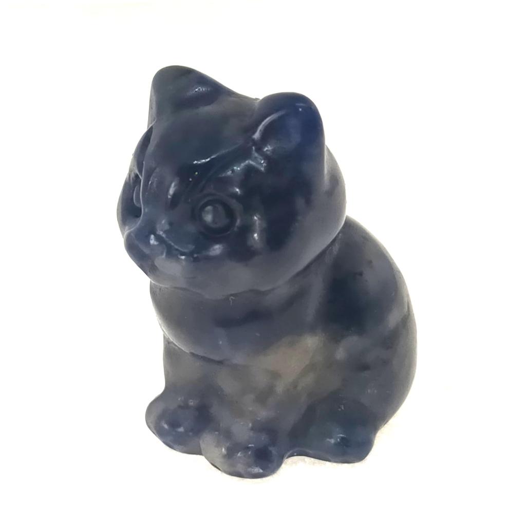 Mineral specimen 30mm cat shape (sodalite)
