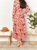 2025 Women's Fashion Long Sleeve Evening Dress - European & American Print Design