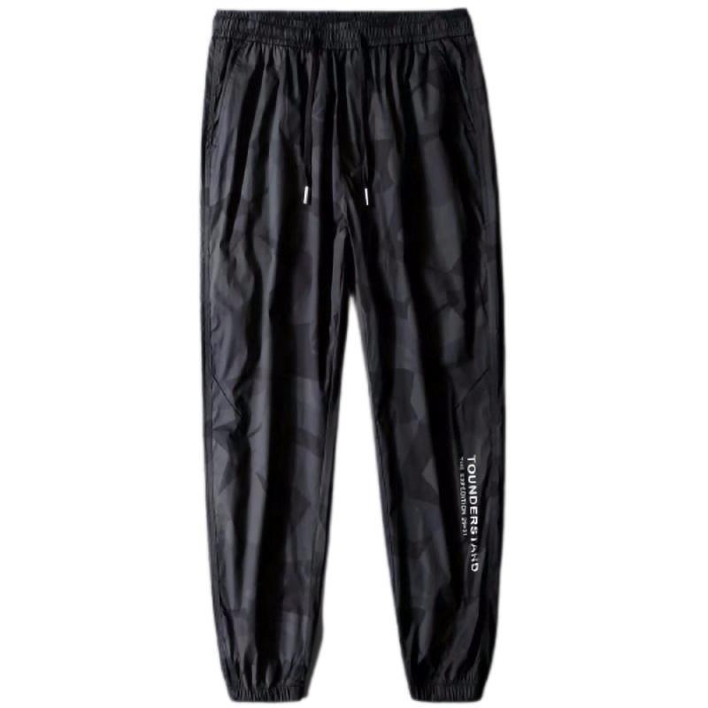 Men's Casual Straight Leg Pants Elastic Waistband Adjustable Drawstring Lightweight Breathable Fabric Comfortable Fit