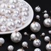10-20 pcs/lot 6-20mm Round ABS Imitation Pearl Beads Pendant Beige White Charms For Jewelry Making DIY Fashion Necklace Earrings