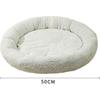 Plush Round Pet Bed Cat Bed, Self Warming, Cozy Snooze Indoor Cats Autumn Winter Sleeping Dog Beds Pet Cushion for Puppy Kitten Cats, White