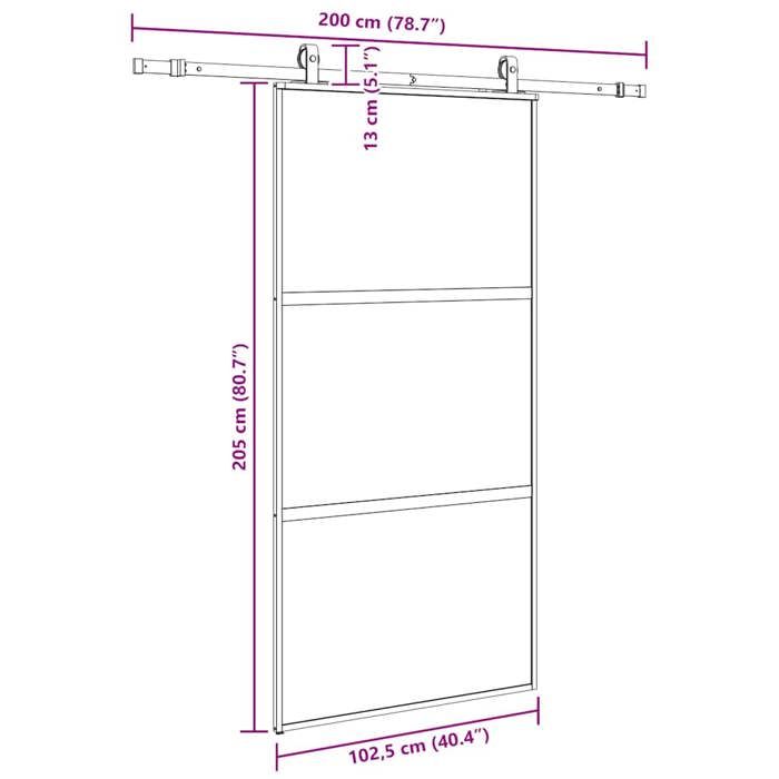 VidaXL Sliding Door with Black Hardware Kit 102.5x205 Cm, Sliding Door On Rail, Sliding Door 3375879