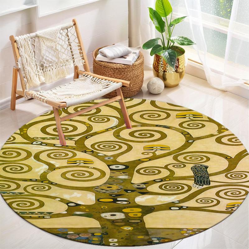 1Pc Tree of Life Circular Print Rug - home decoration Carpet For Living Room Bedroom Flooring Computer Chair Area Rug