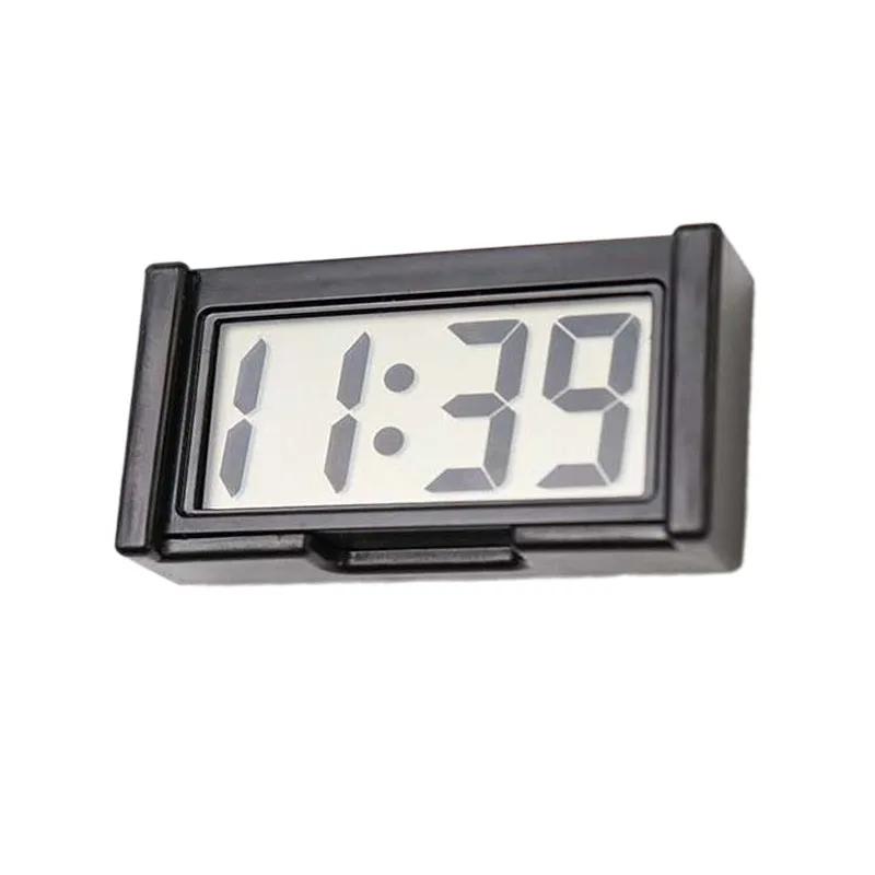 1Pc Mini Electronic Clock Car Dashboard Digital Clock with LCD Display Self Adhesive Clocks Automotive Interior Accessories чёрный