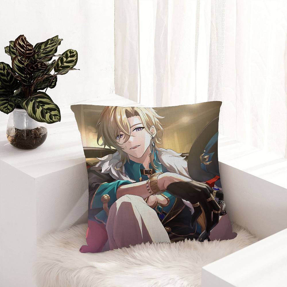 Game Honkai Star Rail Aventurine Cushion Cover Polyester Sofa Cushions Decorative Throw Pillows Home Decoration Pillowcover