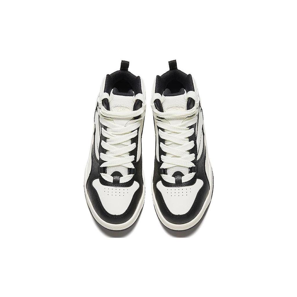 Anta Wave Shoe Comfortable Slip Resistant Lightweight Non slip Lightweight Mid top Skateboard Shoes Women's Black White 922348088-2
