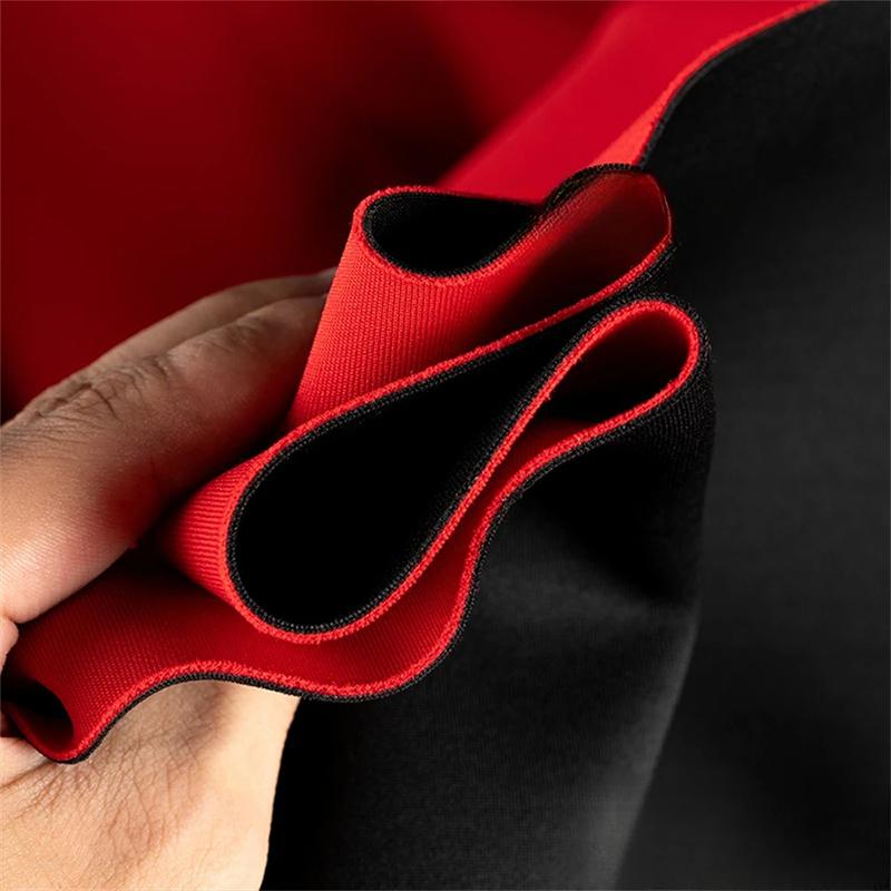 Černá a červená dvoubarevná vesmírná bavlněná látka oboustranná vzduchová vrstva silná potápěčská pletenina pro DIY šití oděvů sukní