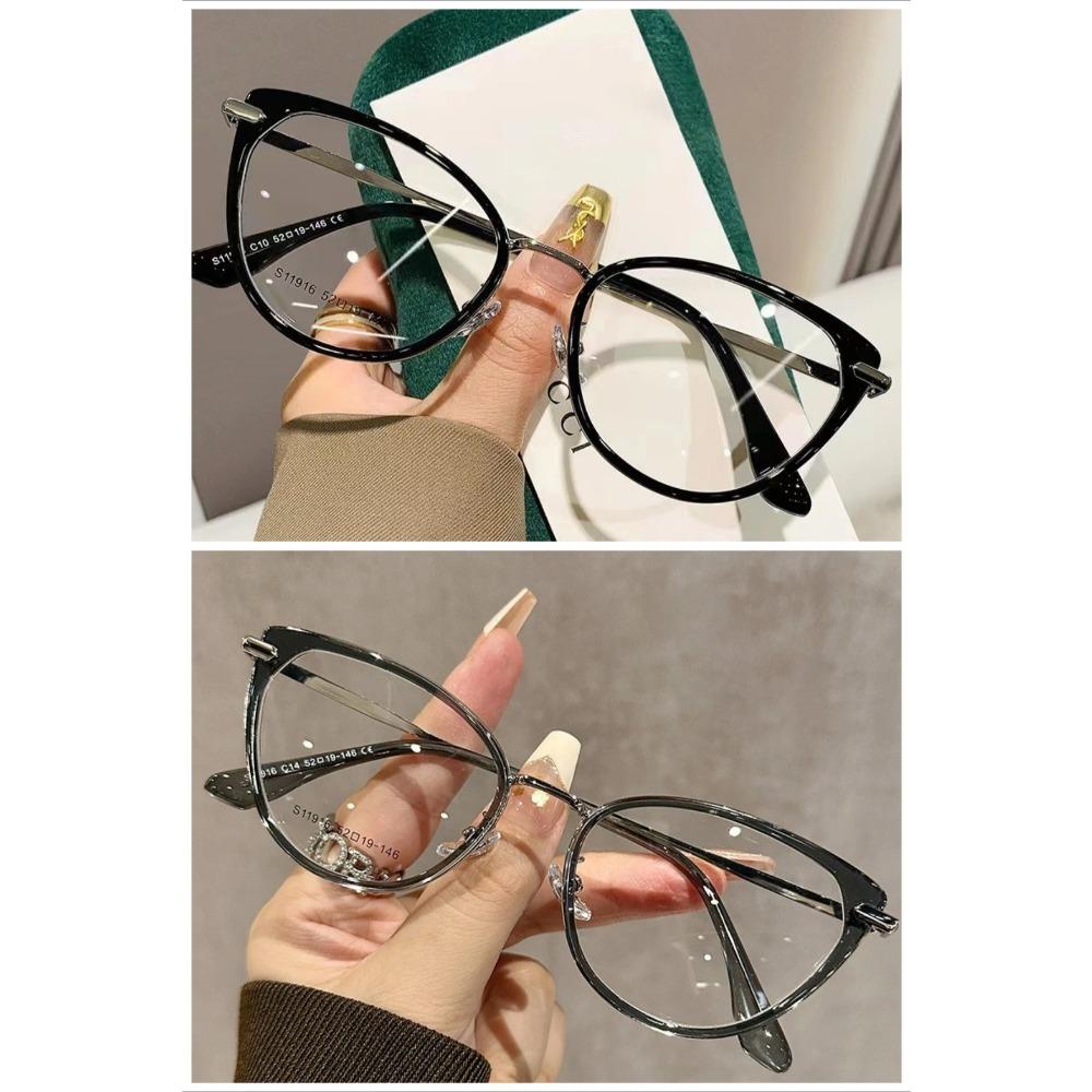 2PCS Cat Eye Frame Glasses Women Anti Blue Light Glasses Retro Optical Glasses