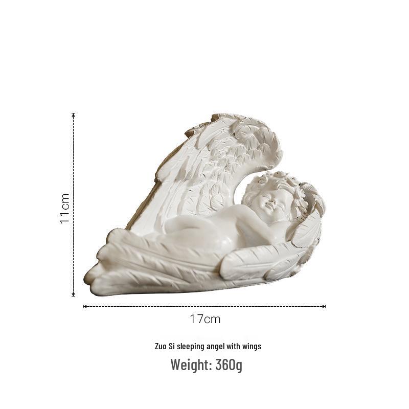 Nordic Angel Girl Sculpture - Resin Figurine for Living Room Décor