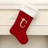 Children's Large Christmas Stocking with Alphabet Pendant - Cartoon Gift Bag Decoration