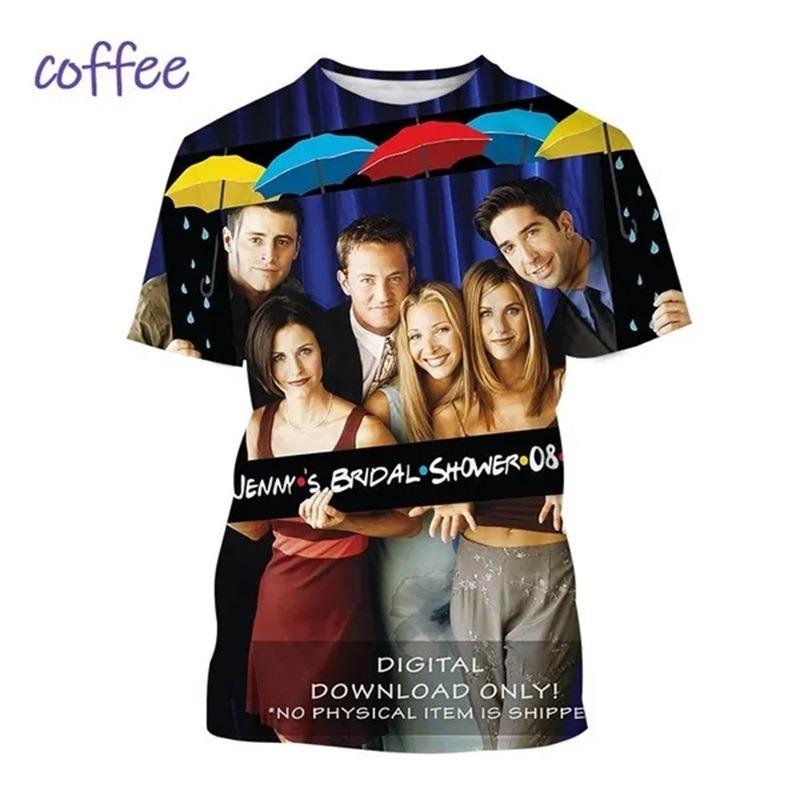 TV Show Friends Printed T-Shirt For Men Women FashionCrewneck Short Sleeve T Shirt  Streetwear Mens Casual Plus Size Tees Top