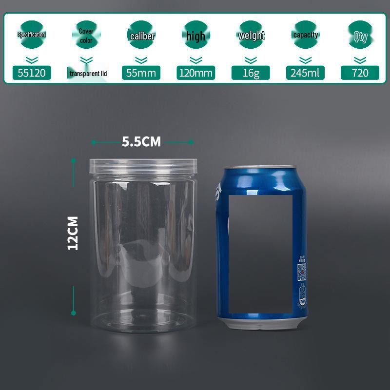 Transparent PET Airtight Plastic Snack Jar