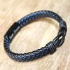 New Stainless Steel Leather Bracelet Love You Forever Magnetic Black Men's Bracelet