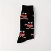 1 pair of autumn and winter new big mouth monster pattern men's couple middle tube socks