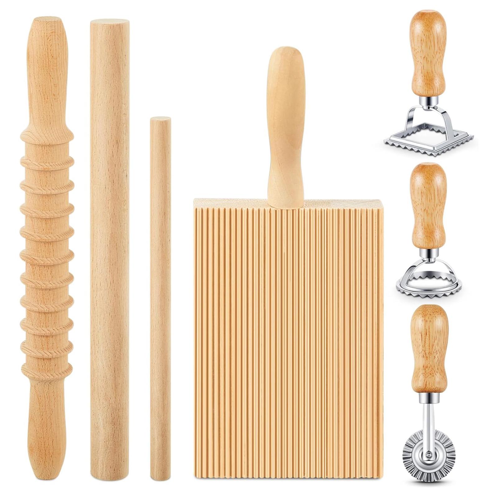 

Набор инструментов для приготовления ньокки Практичная машинка для ньокки Деревянная и металлическая текстура для любителей пасты ручной работы и выпечки