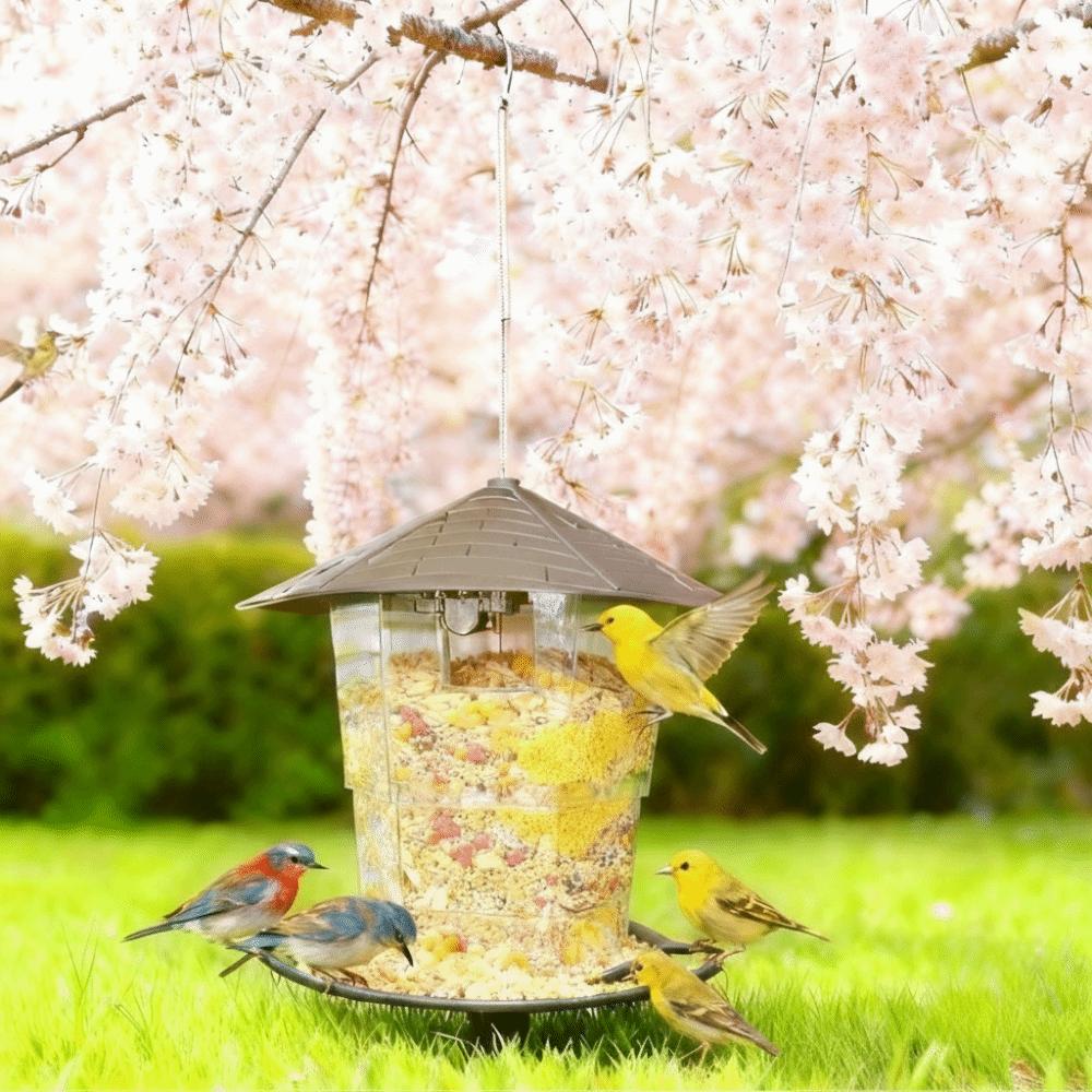 Waterproof Hanging Bird Feeder Folding Bird Food Dispenser Multi-purpose Bird Feeder Tray  Patio