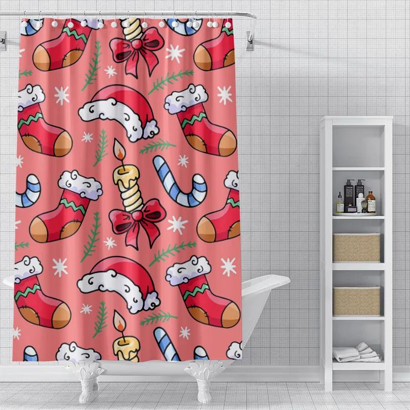 

Украшение дома шторки для душа для ванной водонепроницаемая шторная ткань Современный скандинавский стиль Гостиная С Рождеством зимний 90x180cm