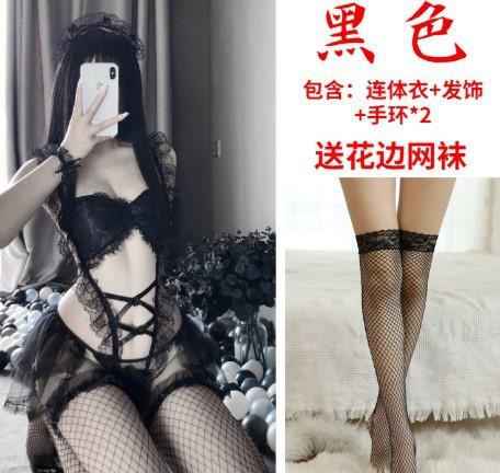 New sexy lingerie women's clothing sexy perspective uniform seduction cosplay open maid suit Europe and America