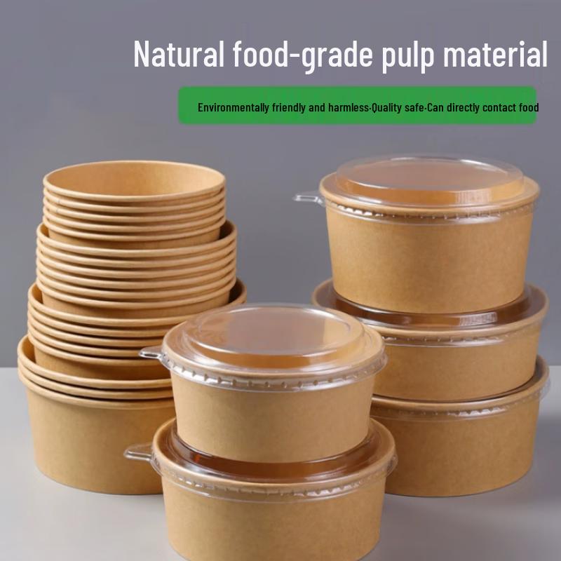 Zebian Thickened Disposable Kraft Paper Bowls
