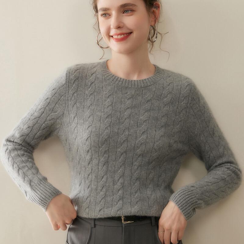 Fanzhen Women's Fall/Winter Cashmere Blend Crew Neck Sweater