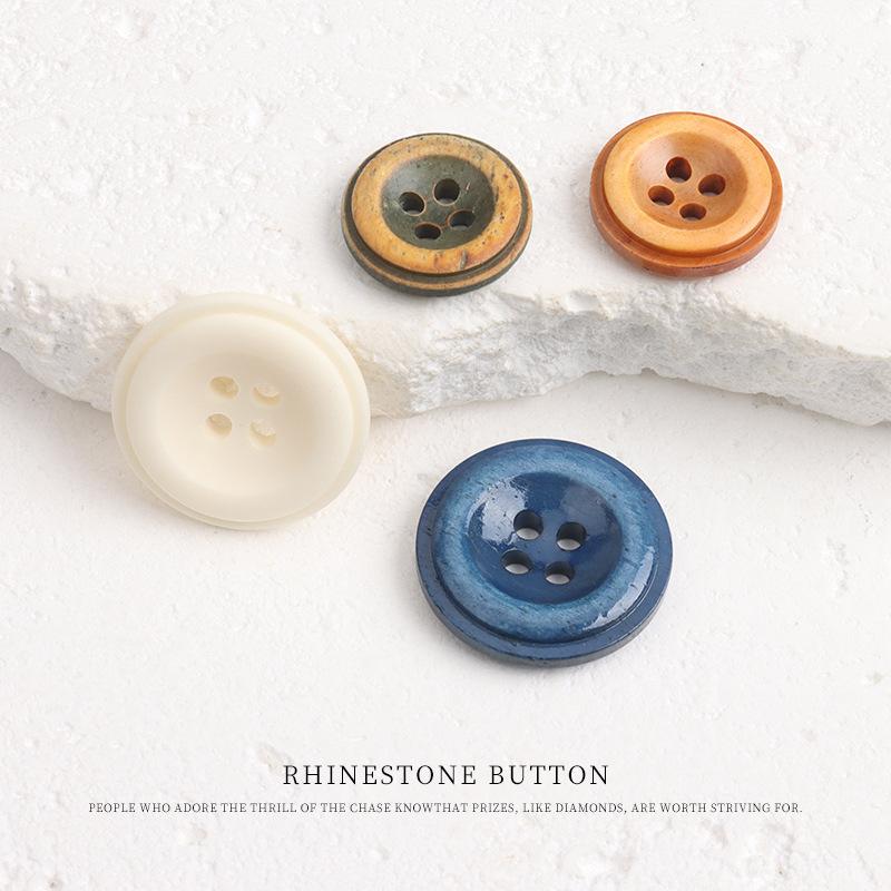 5pcs Dyed And Made Old Beef Bone Button Coat Trench Coat Suit Buttons Chinese Jacket Sweater Cardigan Button Accessories