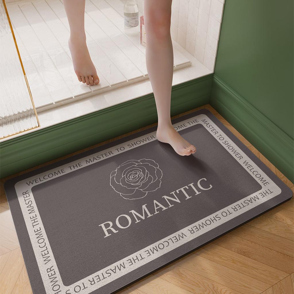 Diatomite Bathroom Foot Mat Absorbent Non-slip Bath Carpet Floor Mats Quick Dry Shower Rug Toilet Pad Doormat Washable