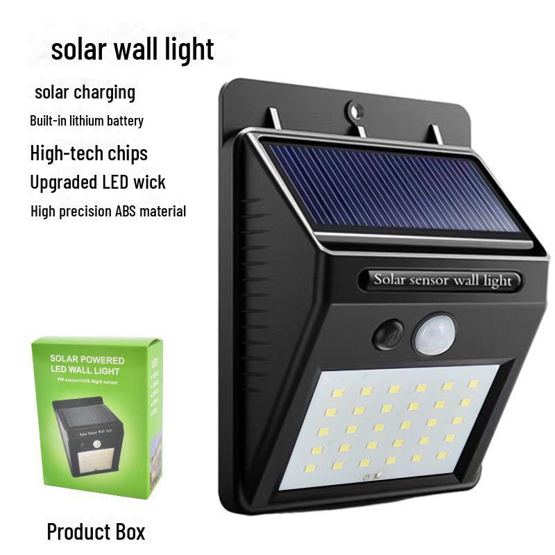 

102-світлодіодний сонячний настінний світильник з датчиком руху для зовнішнього використання