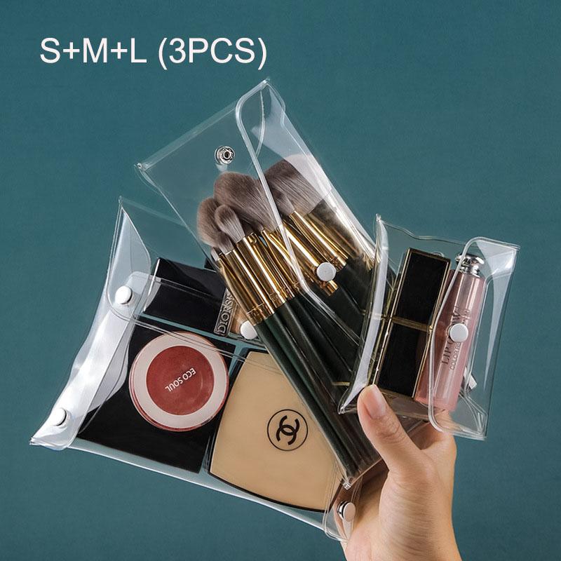 

Cosmetic Bag Transparent Portable PVC Organizer for Makeup Brushes Toiletry Waterproof Stationery Storage Bags Makeup Tool