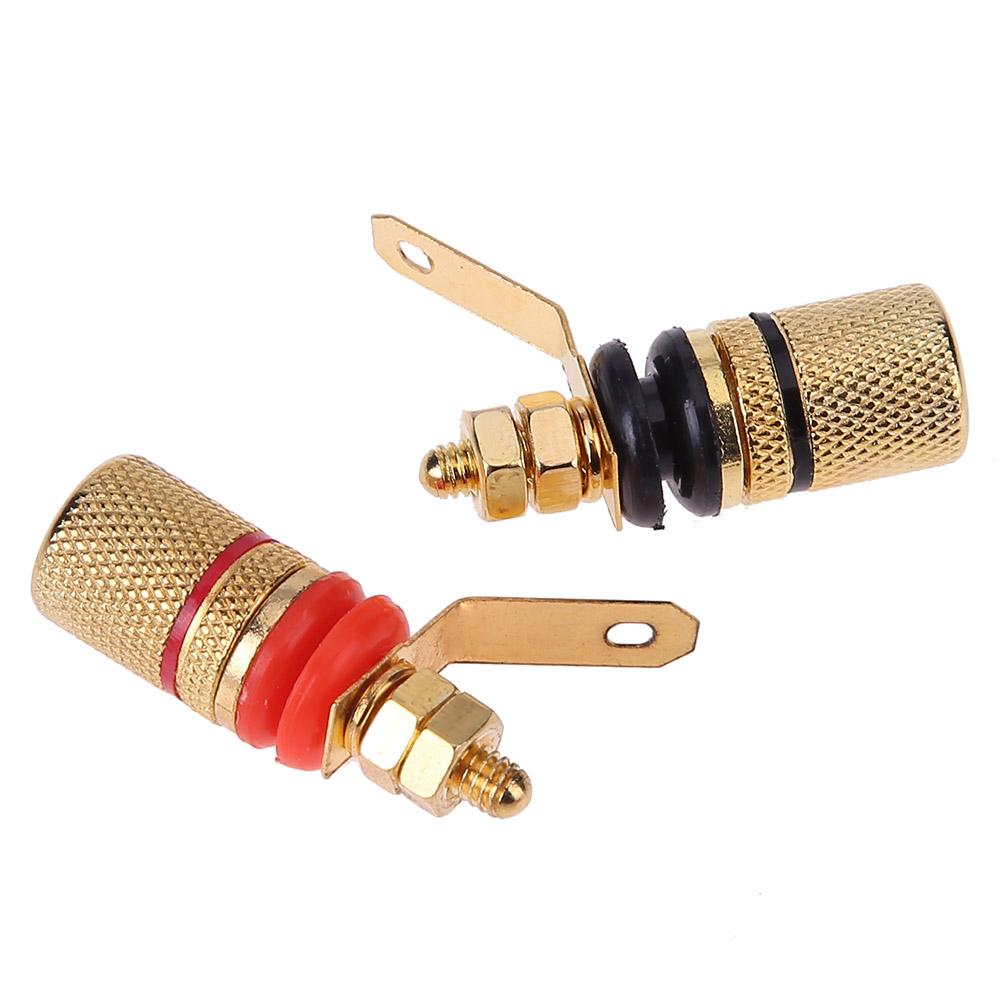 10-2pcs 42mm Gold Plated Speaker Terminal Binding Post Amplifier Plug Socket Connector Suitable For 4mm Banana Plugs Connector